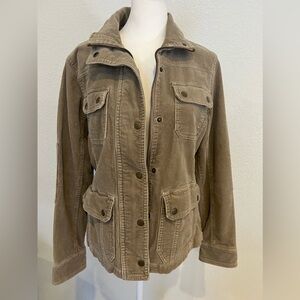 KUT FROM THE CLOTH Women’s Tan Soft Corduroy Full Zip Snap Utility Jacket Size M